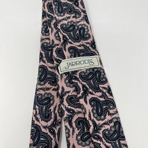 Jarrod’s Tie, 100% Silk, Made By Hand, Printed In England, Pink & Navy Paisley